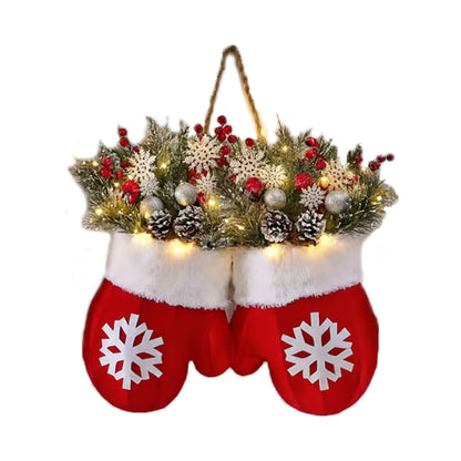 Christmas Glove Door Wreath, Lighted or Unlit (photo 5)