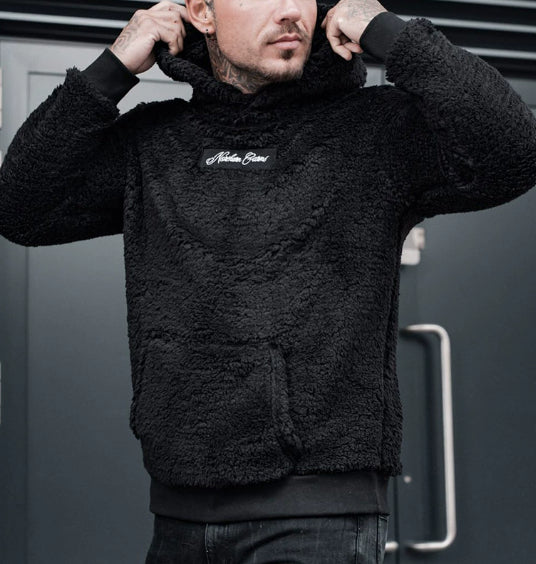 Men's Plush Pullover Hoodie with Kangaroo Pocket (photo 6)