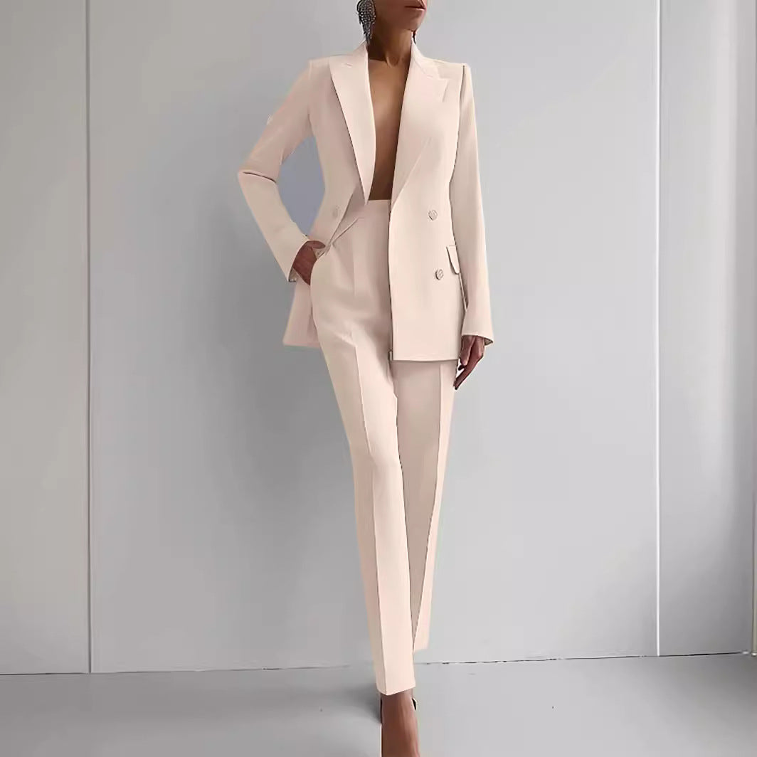 Women's Single-Breasted Jacket and Slim Trousers Suit (photo 5)
