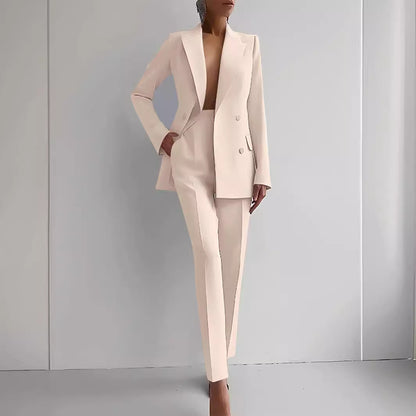 Women's Single-Breasted Jacket and Slim Trousers Suit (photo 5)