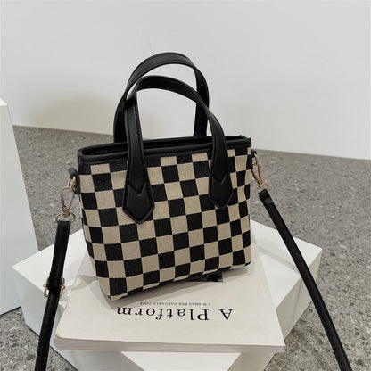 Houndstooth and Plaid Mini Shoulder Bag (photo 15)