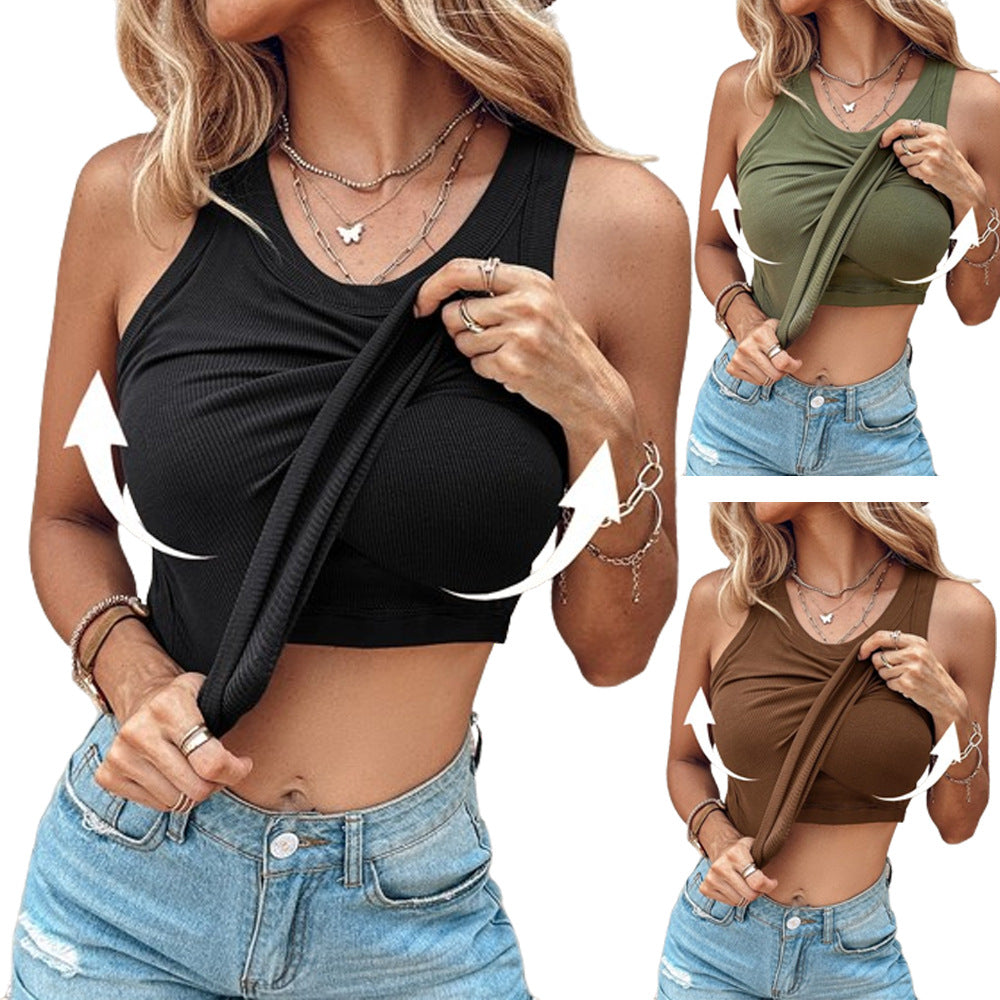 Women's Sleeveless Round-Neck Top with Built-In Bra (photo 12)