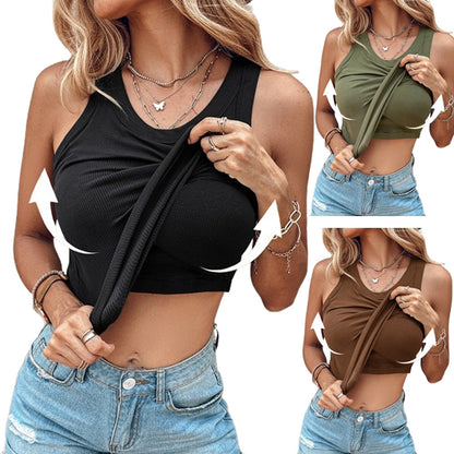 Women's Sleeveless Round-Neck Top with Built-In Bra (photo 12)