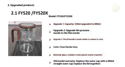 Magnetic Glass Tea Infuser Teapot with Wood Handle (photo 15)