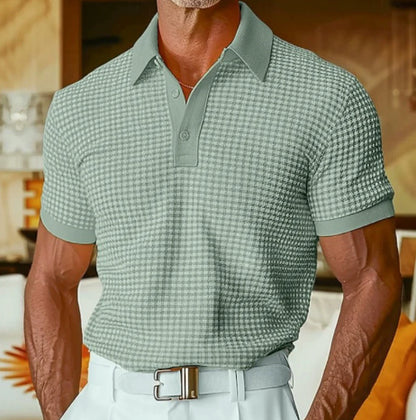 Men's Waffle Short-Sleeve Polo Shirt (photo 12)