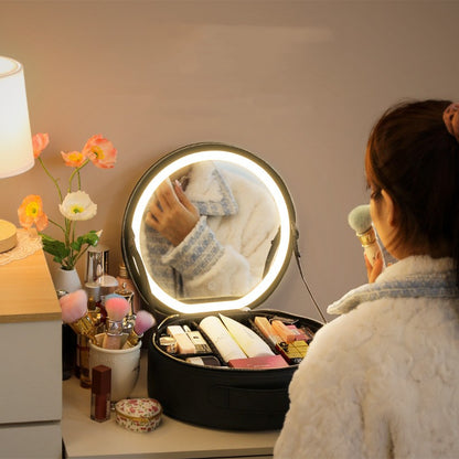 Round LED Mirror Makeup Bag (photo 4)