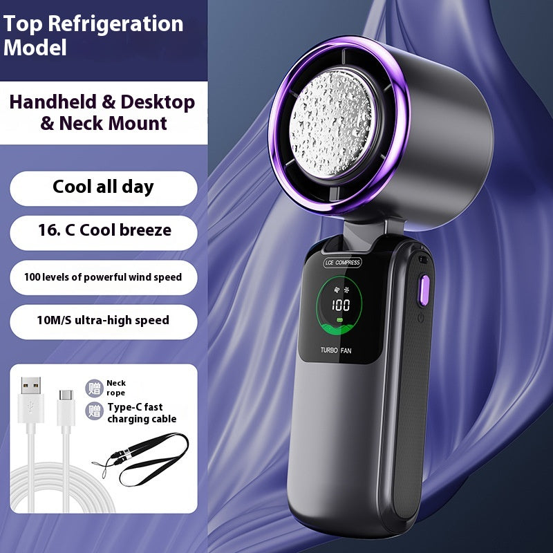 Foldable Handheld Fan with Neck Strap, 4000 mAh (photo 9)