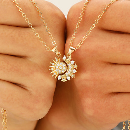 Sun and Moon Magnetic Couple Necklaces, Set of 2 (photo 2)