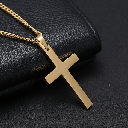 Stainless Steel Cross Pendant Necklace (photo 7)