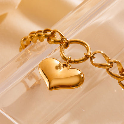 Gold-Tone Titanium Steel Chain Bracelet (photo 2)
