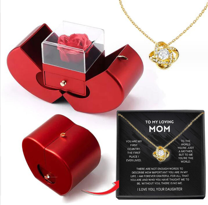 Preserved Rose Apple Gift Box with Necklace (photo 20)