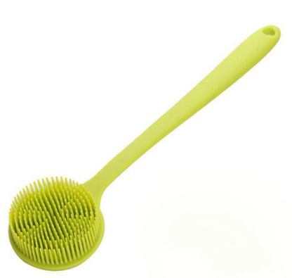 Silicone Back Scrubber with Long Handle - Green (photo 1)