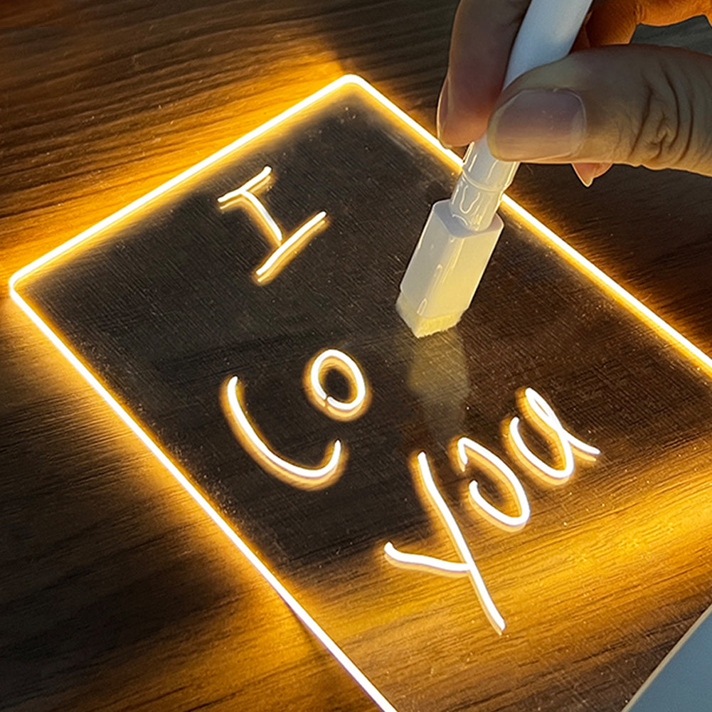 LED Acrylic Message Board Night Light with Pen