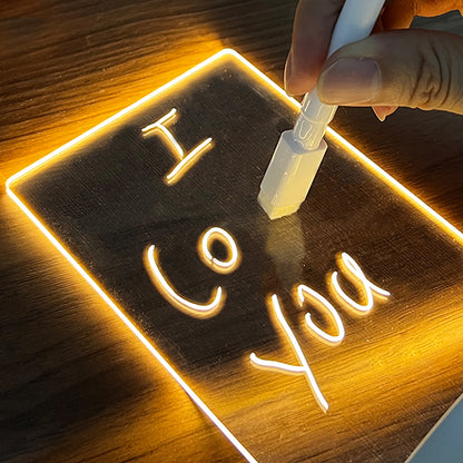 LED Acrylic Message Board Night Light with Pen