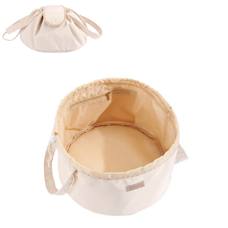 Drawstring Cosmetic Bag, Polyester - Milk White (photo 4)