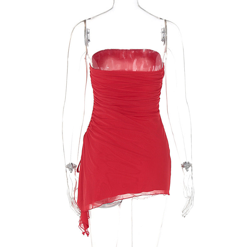 Women's Strapless Split Mini Dress (photo 11)