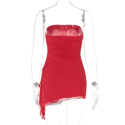 Women's Strapless Split Mini Dress (photo 11)