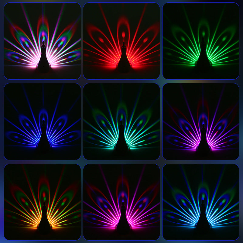 Peacock Feather Projection Wall Lamp with Remote (photo 2)