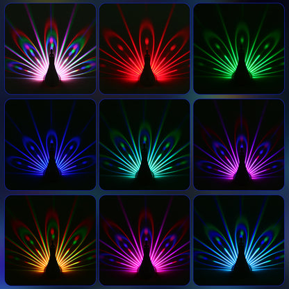 Peacock Feather Projection Wall Lamp with Remote (photo 2)