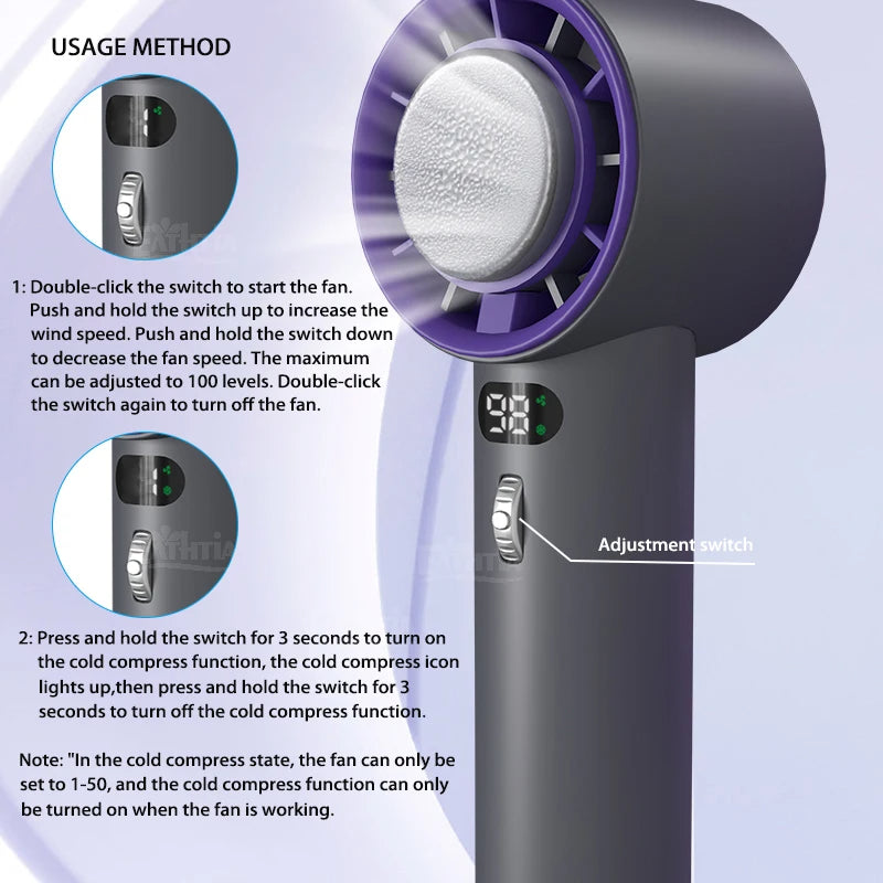 Rechargeable Handheld Turbo Fan with Cooling Plate Option (photo 4)