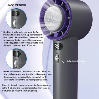 Rechargeable Handheld Turbo Fan with Cooling Plate Option (photo 4)