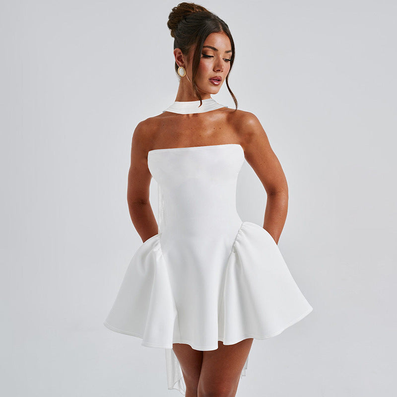 Women's Strapless Mini Dress with Back Zipper (photo 5)