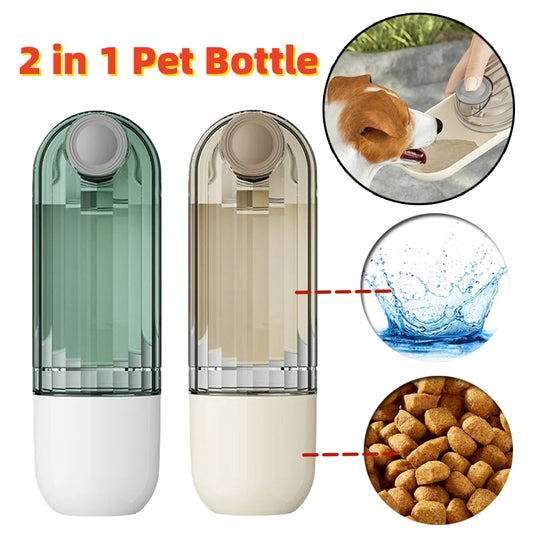 2-in-1 Portable Pet Water Cup with Food Container