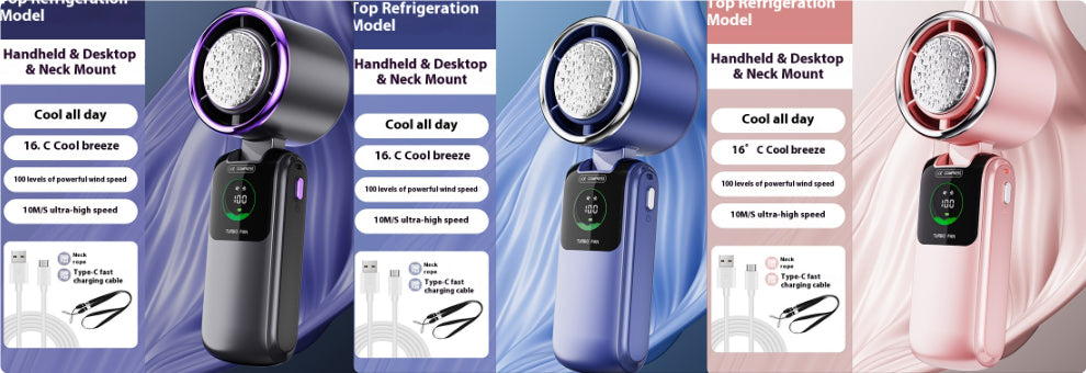 Foldable Handheld Fan with Neck Strap, 4000 mAh (photo 11)