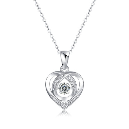 Sterling Silver Heart Pendant Necklace with 0.5 ct Moissanite (photo 5)