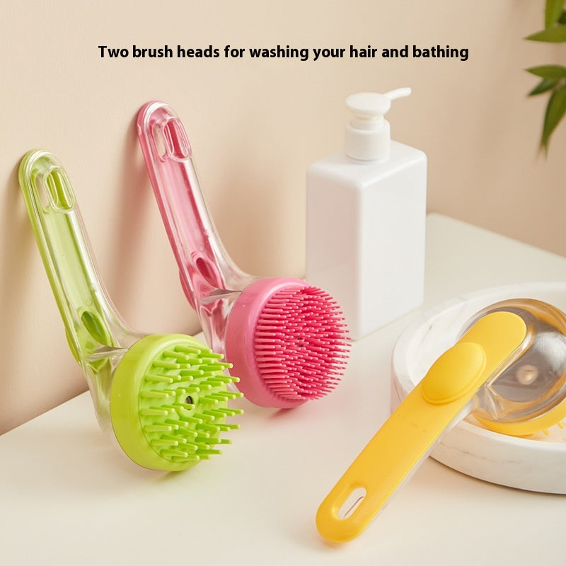 Long-Handle Pet Bath Brush with Shampoo Dispenser (photo 2)