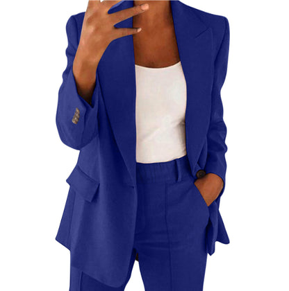 Women's Two-Piece Suit: One-Button Blazer and Slim Trousers (photo 11)
