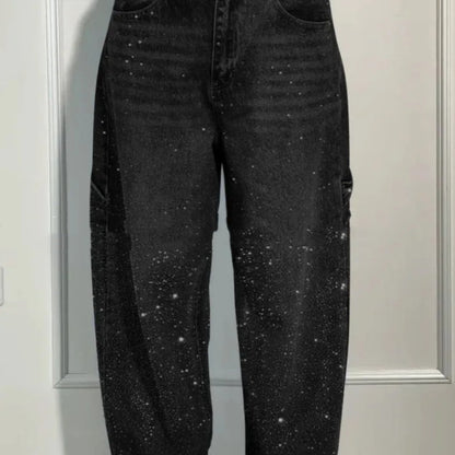 Women's Shiny Straight Wide-Leg Jeans (photo 4)