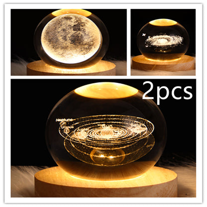 Wood Base Crystal Ball Night Lamp (photo 47)