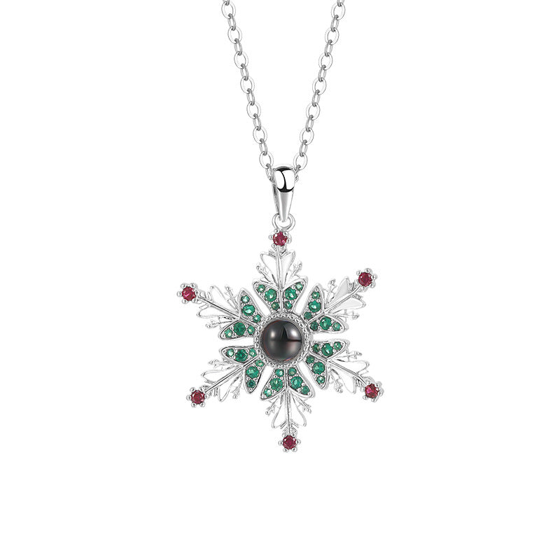 Snowflake Projection Christmas Necklace (photo 8)