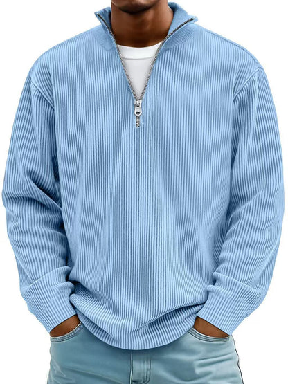Men's Corduroy Zip Stand-Collar Pullover (photo 9)