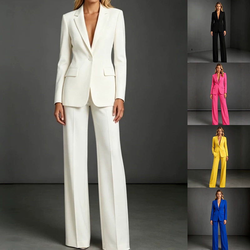 Women's Slim-Fit Blazer and Trousers Two-Piece Set