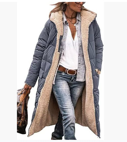 Women's Reversible Hooded Long Coat (photo 21)