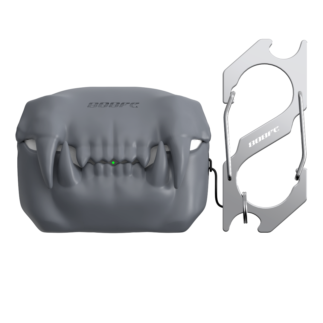 Teeth-Shaped Silicone Earbud Case with Keychain for AirPods (photo 5)