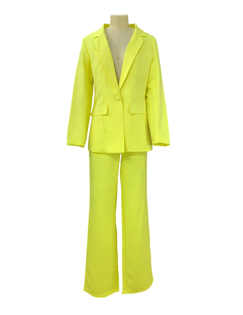 Women's Lapel Blazer and Straight-Leg Pants Set (photo 33)