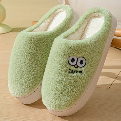 Big-Eyes Cartoon Plush House Slippers