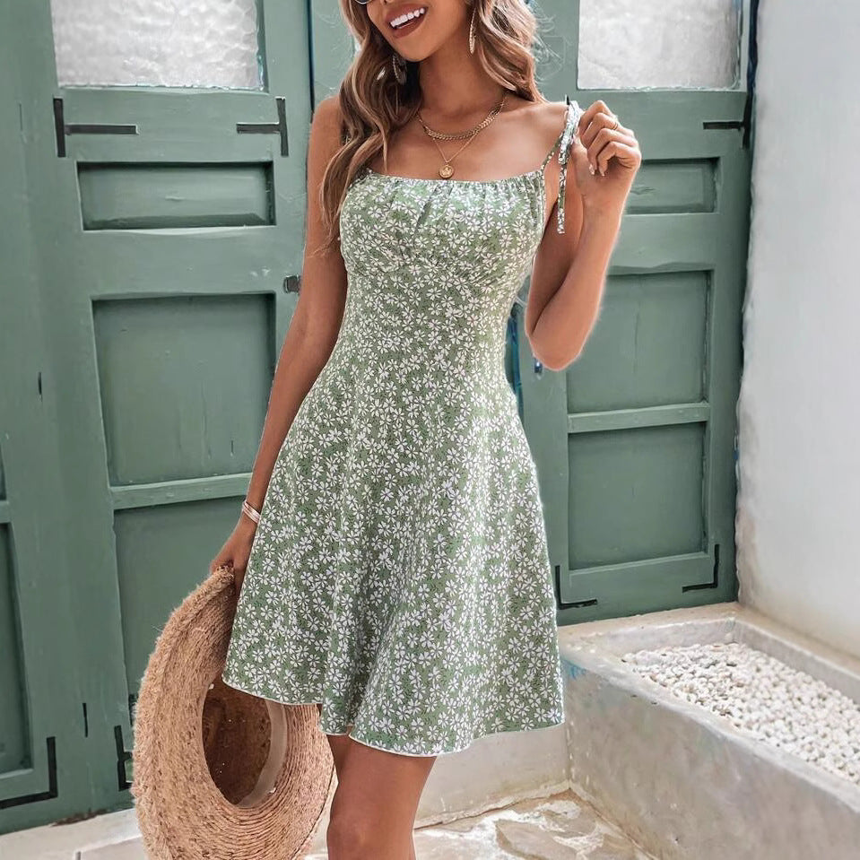 Women's Floral Spaghetti Strap Midi Dress (photo 5)