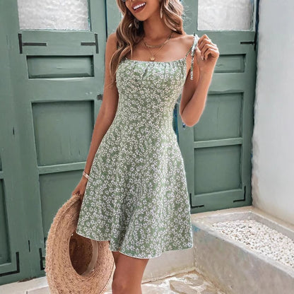 Women's Floral Spaghetti Strap Midi Dress (photo 5)