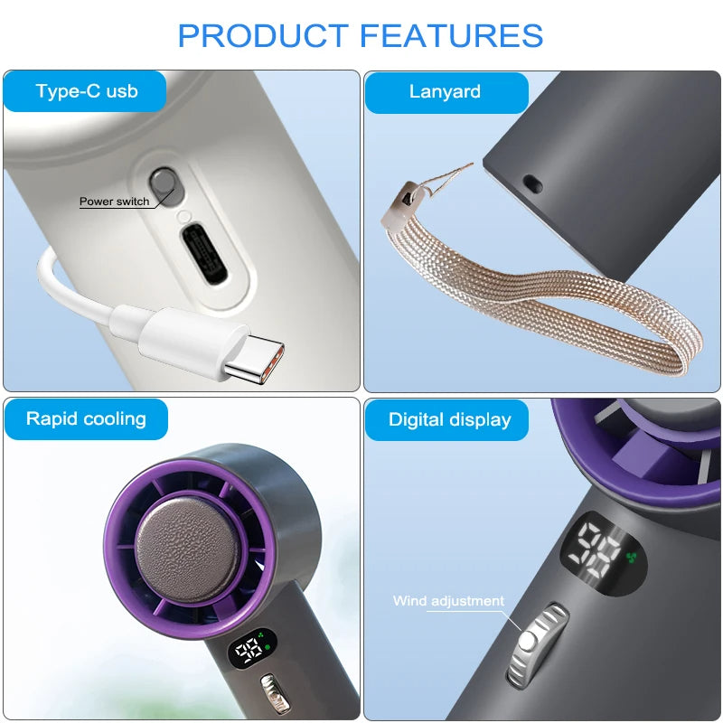 Rechargeable Handheld Turbo Fan with Cooling Plate Option (photo 5)