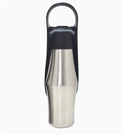 Portable Stainless Steel Dog Water Bottle with Leaf Bowl (photo 9)