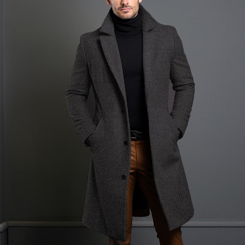 Men's Single-Breasted Mid-Length Overcoat (photo 4)