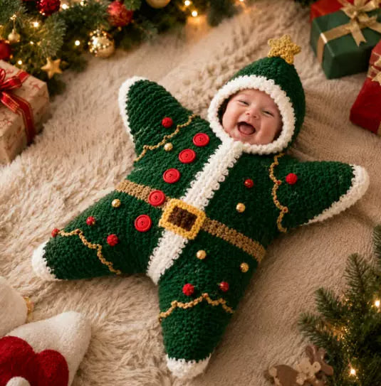 Crochet Star-Shaped Hooded Baby Romper, Finished or DIY Kit (photo 15)