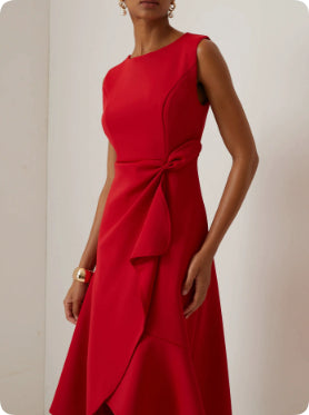 Women's Sleeveless Maxi Dress with Bow Detail (photo 14)