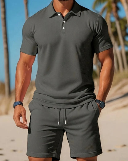 Men's Mesh Short-Sleeve Shirt and Shorts Set (photo 11)