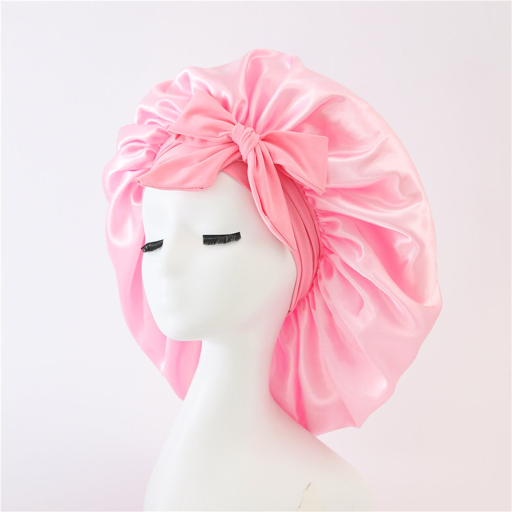 Satin Sleep Bonnet with Ribbon (photo 13)