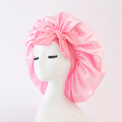 Satin Sleep Bonnet with Ribbon (photo 13)